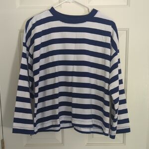 Madewell Navy and White Striped Top